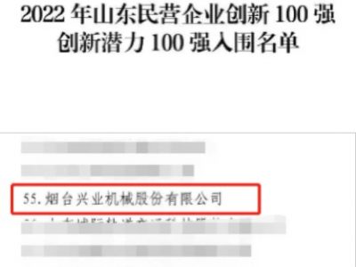 九游会ag(中国区)官方网站入选“山东民营企业创新潜力100强”榜单